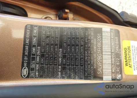 2015 Land Rover Range Rover Evoque Pure z USA, uszkodzony, nr VIN SALVP2BG1FH962091